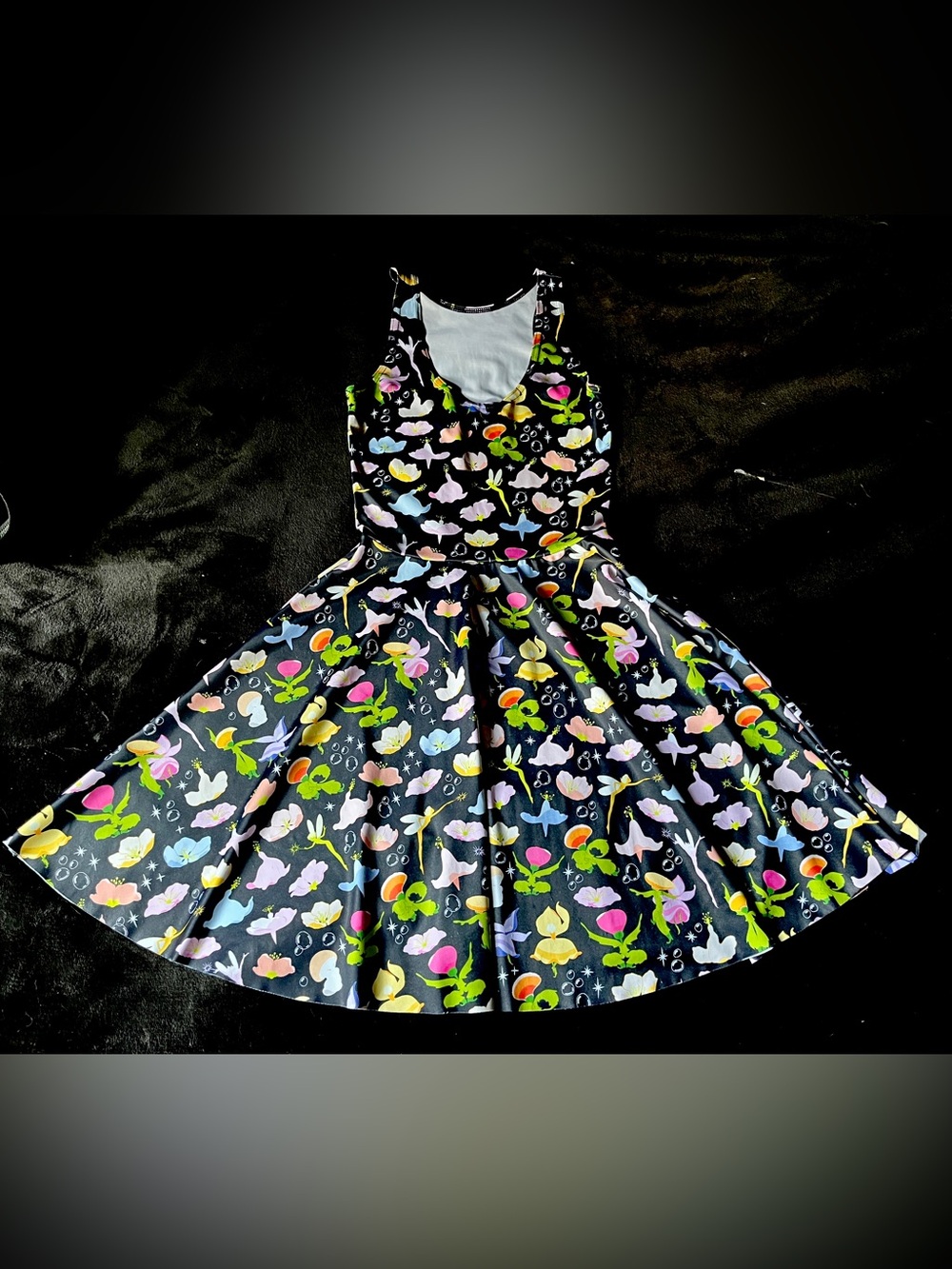 Rare BlackMilk Disney Fantasia Scoop Skater Dress, XXSmall